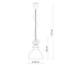 Suspension*Ferroluce Suspension, Industrial C1755, , Ø30cm, H45cm - vert sauge