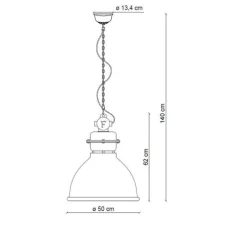 Suspension*Ferroluce Suspension, Industrial C1750, , Ø50cm, H62cm - vert vintage