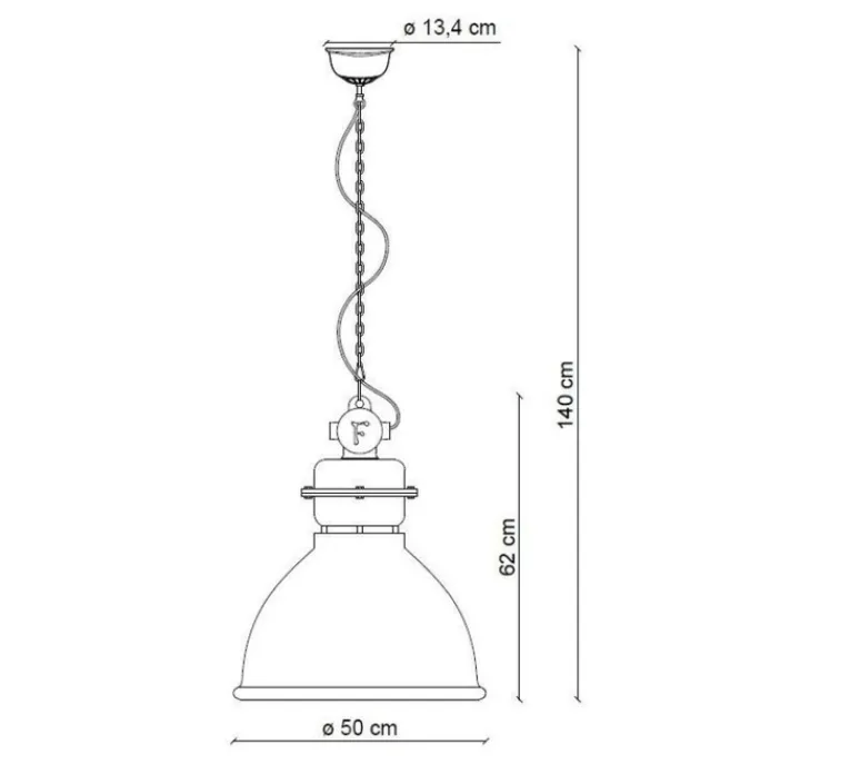 Suspension*Ferroluce Suspension, Industrial C1750, , Ø50cm, H62cm - vert vintage