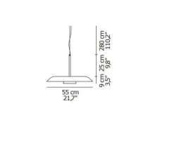 Suspension*Oluce Suspension, Iride 878, , LED, 2700K, 1330 lm, Ø55cm, H9cm - rouge