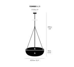 Suspension*A-N-D Suspension, Iris, A/B, , LED, dim, 1-10V, 2700k, Ø90cm, H45cm - noir