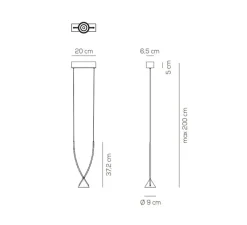 Suspension, Jewel 01, variable, noir, LED, 2700K, 671lm, L20cm, H37,2cm - Axolight