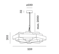 Suspension, J.J.W 04, or, Ø55,9cm, H20,3cm - Wever&Ducré