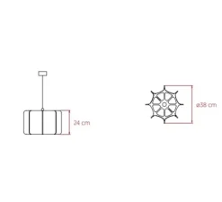 Suspension*LZF Suspension, Kactos, , L38cm, H24cm - cerise, structure noire