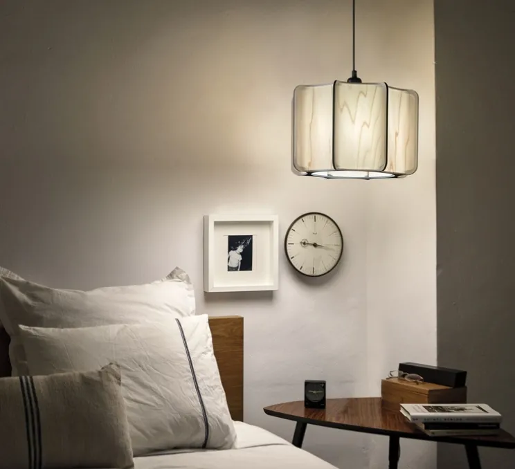 Suspension, Kactos, ivoire, structure noire, L38cm, H24cm - LZF