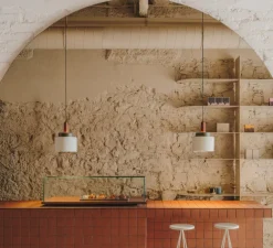 Suspension, Keops L, blanc gris, gris brun, rouge brique, Ø30cm, H39,5cm - LEDS C4