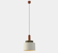 Suspension, Keops L, blanc gris, gris brun, rouge brique, Ø30cm, H39,5cm - LEDS C4
