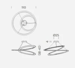 Suspension*Nemo Lighting Suspension, Kepler directe, , LED, 3000k, 4500lm, Ø110cm, H38cm - blanc