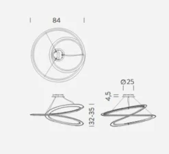 Suspension*Nemo Lighting Suspension, Kepler minor directe, , LED, 3000k, 4000lm, Ø84cm, H32cm - blanc
