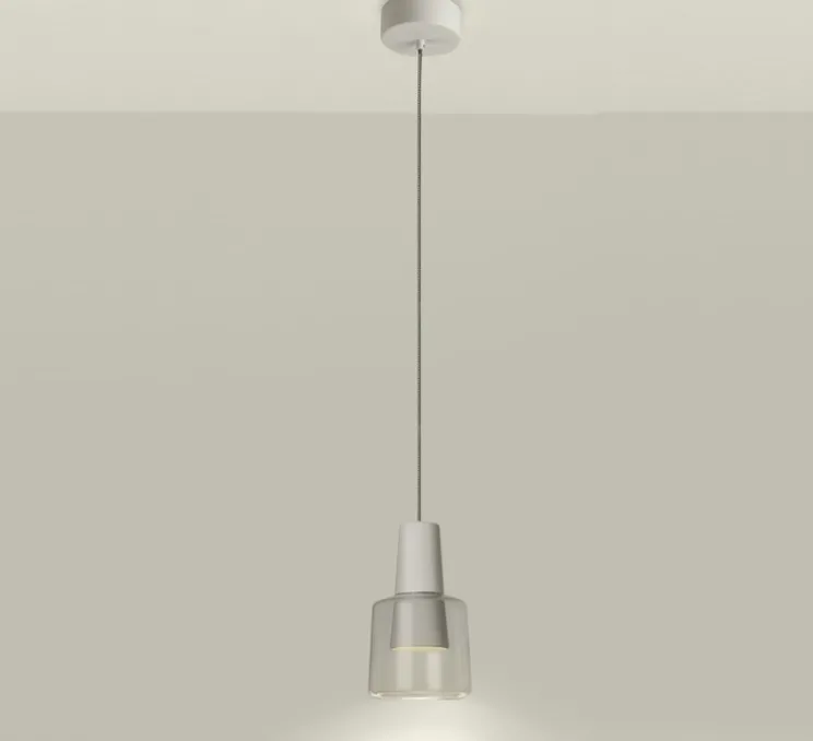Suspension, Khoi Surfaced, transparent, blanc, LED, 3000K, 907 lm, Ø14,8cm, H25cm - LEDS C4