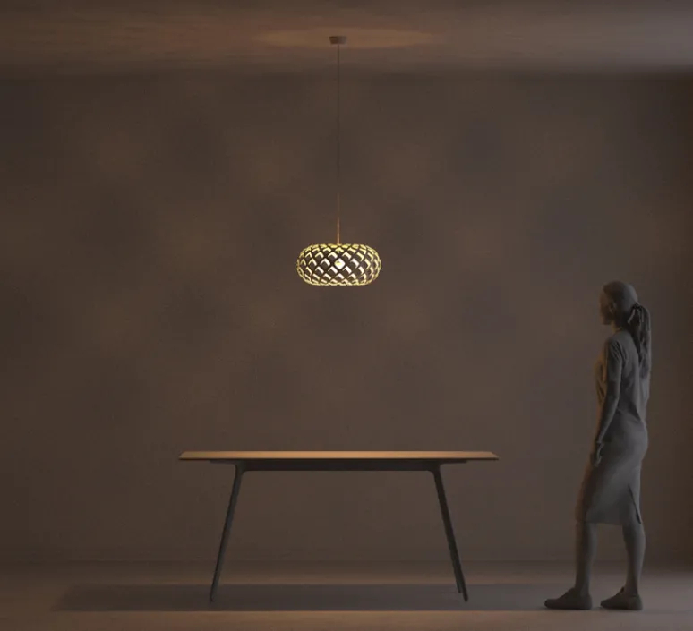 Suspension*David Trubridge Suspension, Kina, version assemblée, , Ø44cm, H20cm - bambou naturel