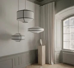 Suspension*New Works Suspension, Kite 2B, blanc & noir, Ø65cm, H45cm - blanc & noir