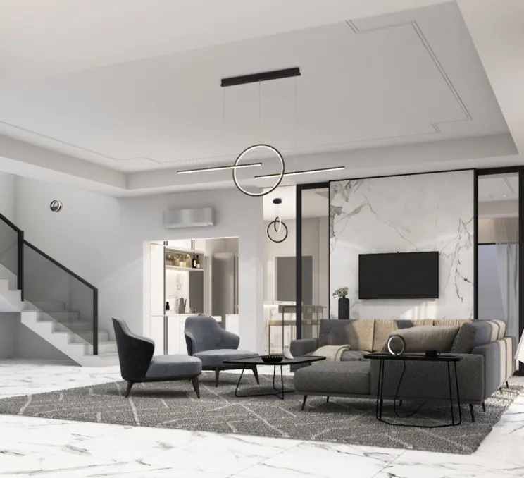 Suspension, Kitesurf, noir, LED, 3000K, 4000 lm, L124cm, H150cm - Mantra