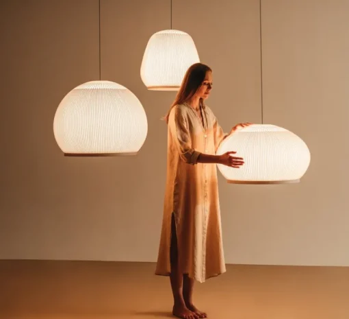 Suspension*Vibia Suspension, Knit, 7450, , LED, dim, Dali, 2700K, 4782 lm, Ø45cm, H44cm - beige