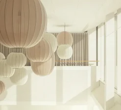 Suspension*Made by Hand Suspension, Knit-wit, rond, , Ø60cm, H55cm - blanc perle