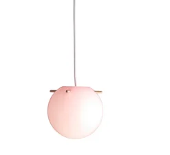 Suspension*Frandsen Suspension, Koi, , Ø25cm, H23cm - rose opalin, tiges laiton