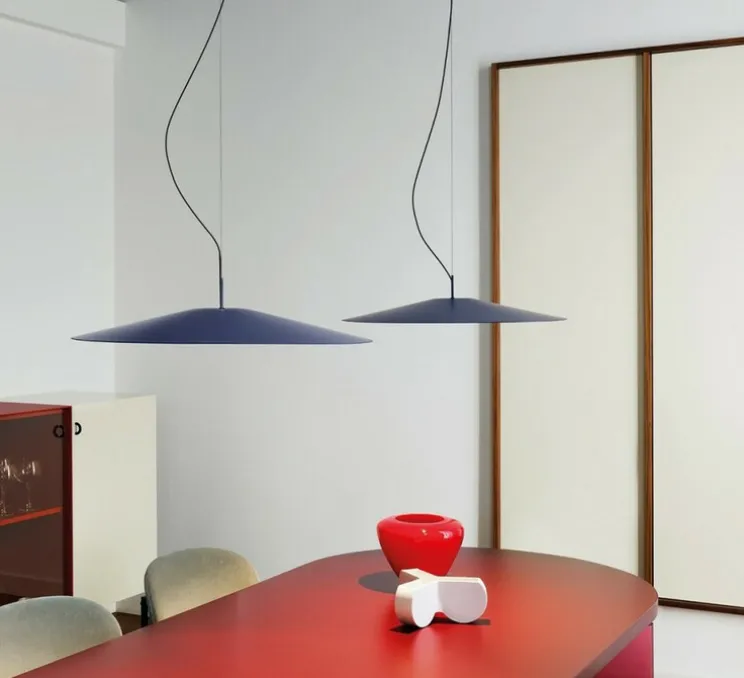Suspension, Koinè, bleu, LED, dim, coupure de phase, 2700K, Ø55cm, H10cm - Luceplan