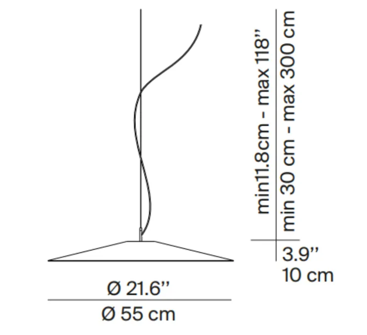 Suspension, Koinè, bleu, LED, dim, coupure de phase, 2700K, Ø55cm, H10cm - Luceplan