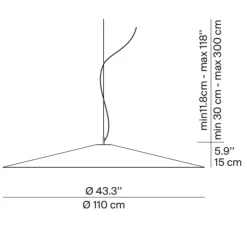 Suspension*Luceplan Suspension, Koinè, , LED, dim, coupure de phase, 2700K, Ø110cm, H15cm - bleu
