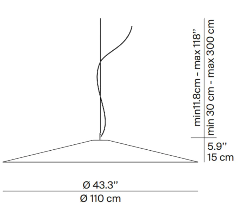 Suspension*Luceplan Suspension, Koinè, , LED, dim, coupure de phase, 2700K, Ø110cm, H15cm - bleu
