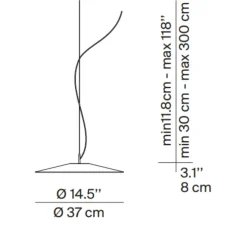 Suspension, Koinè, rouge, LED, dim, coupure de phase, 2700K, Ø37cm, H8cm - Luceplan