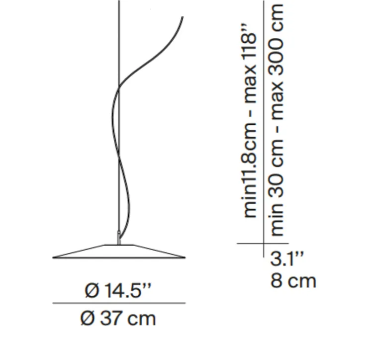 Suspension, Koinè, rouge, LED, dim, coupure de phase, 2700K, Ø37cm, H8cm - Luceplan