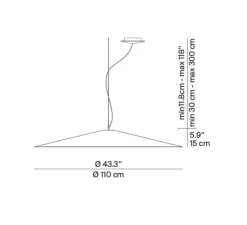 Suspension, Koinè, version acoustique, anthracite, LED, dim, DALI, 2700K, Ø86cm, H8cm- Luceplan