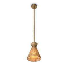 Suspension*Eichholtz Suspension, Kon Tiki, , Ø20cm, H24cm - rotin, laiton vintage