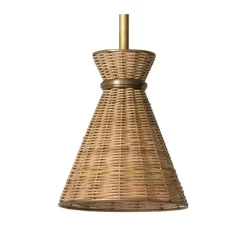 Suspension*Eichholtz Suspension, Kon Tiki, , Ø20cm, H24cm - rotin, laiton vintage