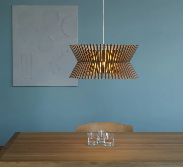 Suspension*Secto Design Suspension, Kontro 6000, , LED, Ø45cm, H21cm - bois, marron