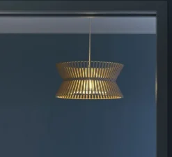 Suspension*Secto Design Suspension, Kontro 6000, , LED, Ø45cm, H21cm - bois, marron