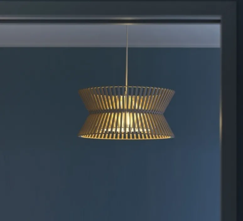 Suspension*Secto Design Suspension, Kontro 6000, , LED, Ø45cm, H21cm - bois, marron