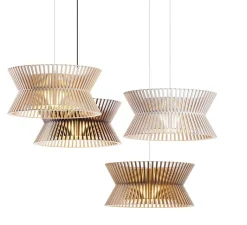 Suspension*Secto Design Suspension, Kontro 6000, , LED, Ø45cm, H21cm - bois, marron