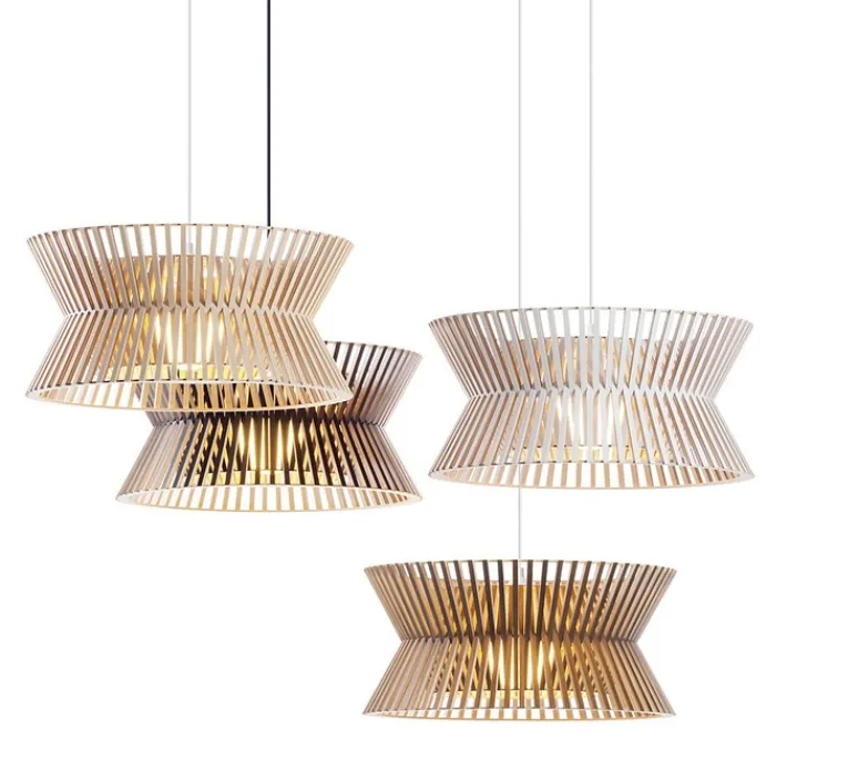 Suspension*Secto Design Suspension, Kontro 6000, , LED, Ø45cm, H21cm - bois, marron