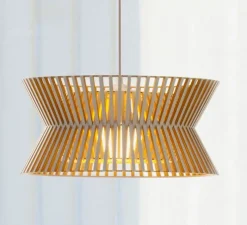 Suspension, Kontro 6000, bouleau naturel, LED, Ø45cm, H21cm - Secto Design