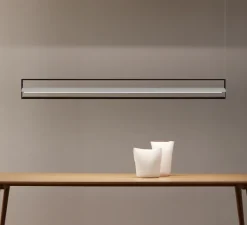 Suspension*Vibia Suspension, Kontur 6438, , LED, 2700K, 3876lm, Ø16cm, H162cm - blanc et noir