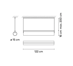 Suspension*Vibia Suspension, Kontur 6476, , LED, 2700K, 2907lm, Ø16cm, L122cm - blanc et noir