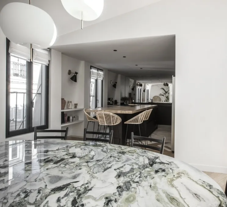 Suspension, Kushi 33, blanc et laiton, Ø33cm, H56cm - KDLN