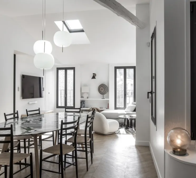 Suspension, Kushi 33, blanc et laiton, Ø33cm, H56cm - KDLN