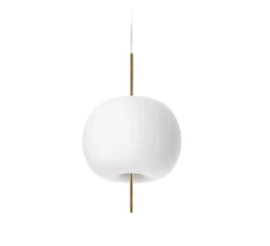 Suspension, Kushi 33, blanc et laiton, Ø33cm, H56cm - KDLN