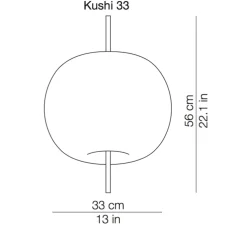 Suspension, Kushi 33, blanc et laiton, Ø33cm, H56cm - KDLN