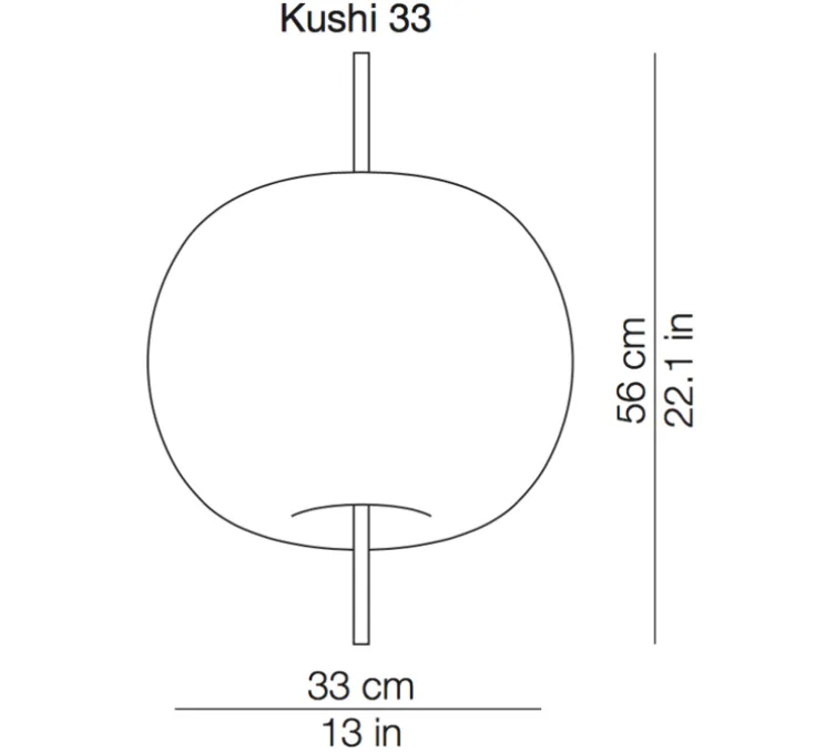 Suspension, Kushi 33, blanc et laiton, Ø33cm, H56cm - KDLN