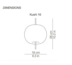 Suspension, Kushi 16, blanc et laiton, Ø16cm, H26cm - KDLN