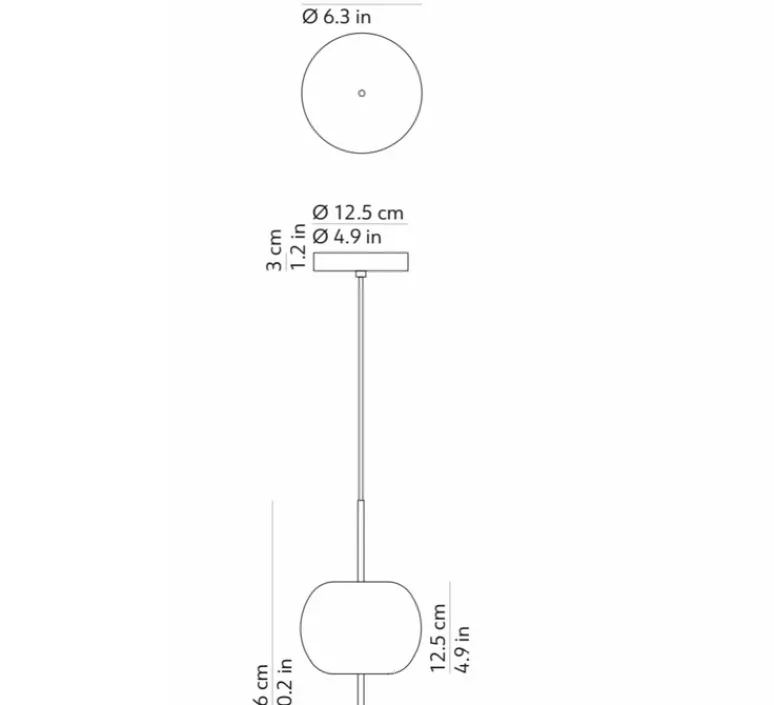Suspension*KDLN Suspension, Kushi 16, cuivre, Ø16cm, H26cm - blanc, cuivre