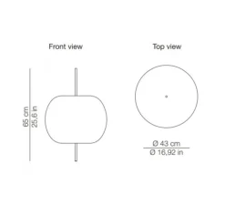 Suspension, Kushi XL, noir et blanc, Ø43cm, H65cm - KDLN