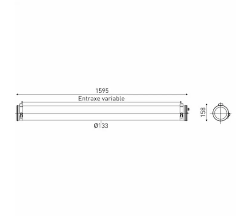 Suspension*Sammode Suspension, Kyhn, , IP67, LED, dim, 2700K, 2000 lm, L159,5cm, H15,8cm - argent