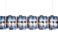 Suspension*Slamp Suspension, La lollo linear 140, , LED, dim, 2700K, 12420 lm, L142cm, H28cm - bleu, violet