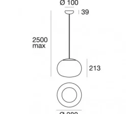 Suspension, La Mariée, or, LED, dim, 3000K, 1008 lm, Ø28cm, H21,3cm - Stilnovo