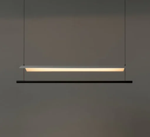 Suspension*Santa & Cole Suspension, Lamina 85, , LED, dim, 2700K, 1394 lm, L98,7cm, H12,6cm - noir et blanc