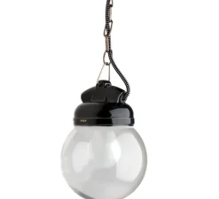 Suspension*Zangra Suspension, Lampe étanche pure porcelaine, , Ø14,5cm, H13cm - noir